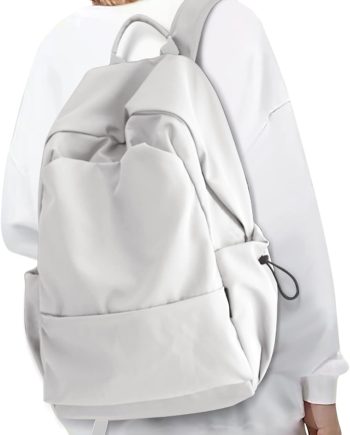 Backpacks For School Bag School Backpack For College Backpacks Bookbag For Women Waterproof Gym Backpack For Men Book Bags Small Simple Backpack White