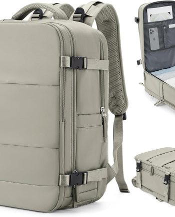 Large Travel Backpack Carry On for Women Man Waterproof Gym Backpack with Laptop Compartment  Teacher Personal Item Backpack Rucksack Airplane Accessories Must Haves(Brown)