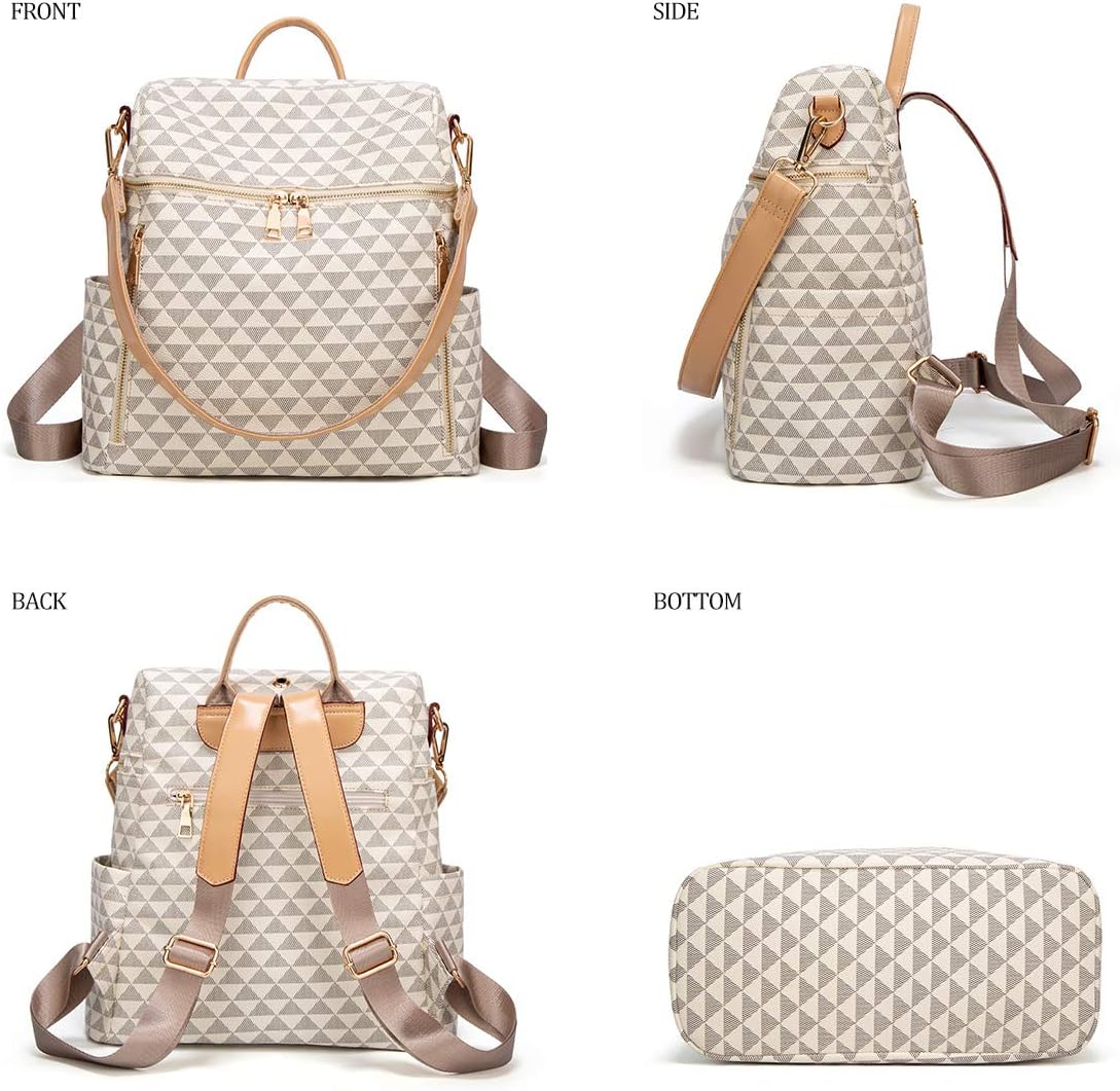 Makes Backpack Purse for Women PU Leather Travel Satchel Handbag Convertible Design Bag with Purse 2 Piece