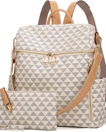 Makes Backpack Purse for Women PU Leather Travel Satchel Handbag Convertible Design Bag with Purse 2 Piece