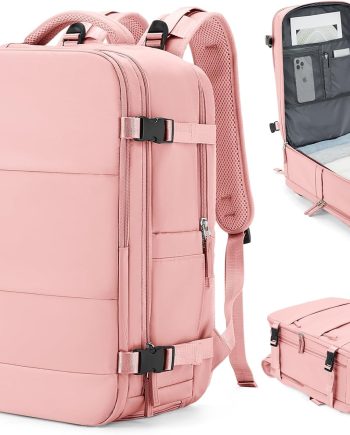 Large Travel Backpack Carry On for Women Man Gym Backpack with Laptop Compartment  Teacher Personal Item Backpack Rucksack Airplane Accessories Must Haves Pink