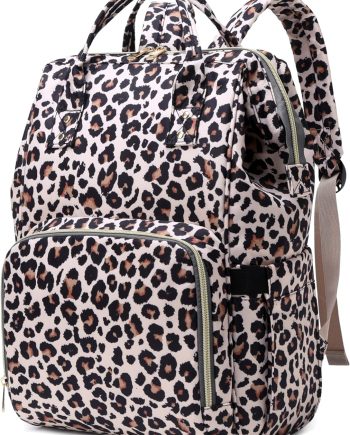 Leopard Women Laptop Backpack, College School Backpack Bookbag 15.6 Inch Computer Backpacks for Work Business Travel