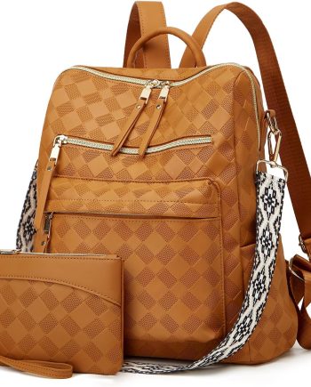 Makes Backpack Purse for Women PU Leather Travel Satchel Handbag Convertible Design Bag with Purse 2 Piece