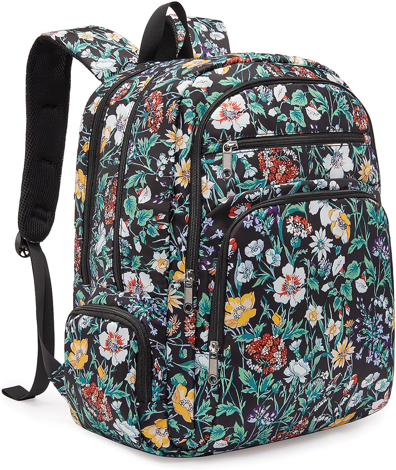 Women's Backpack Floral College Campus Bag Fits 15.6 inch Laptop Lightweight Casual Daypack Back Pack Extra Large Overnight XL Travel Vacation Essentials