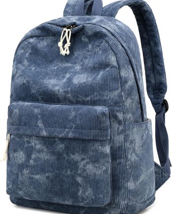 School Backpack for Teens Large Corduroy Bookbag Lightweight 17 inch Laptop Bag for Girls Boys Casual High School College (Corduroy-Vintage Blue)