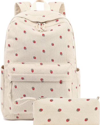School Backpack for Teens Large Corduroy Bookbag Lightweight Girls Boys Casual High School College 17 inch Laptop Travel Bag