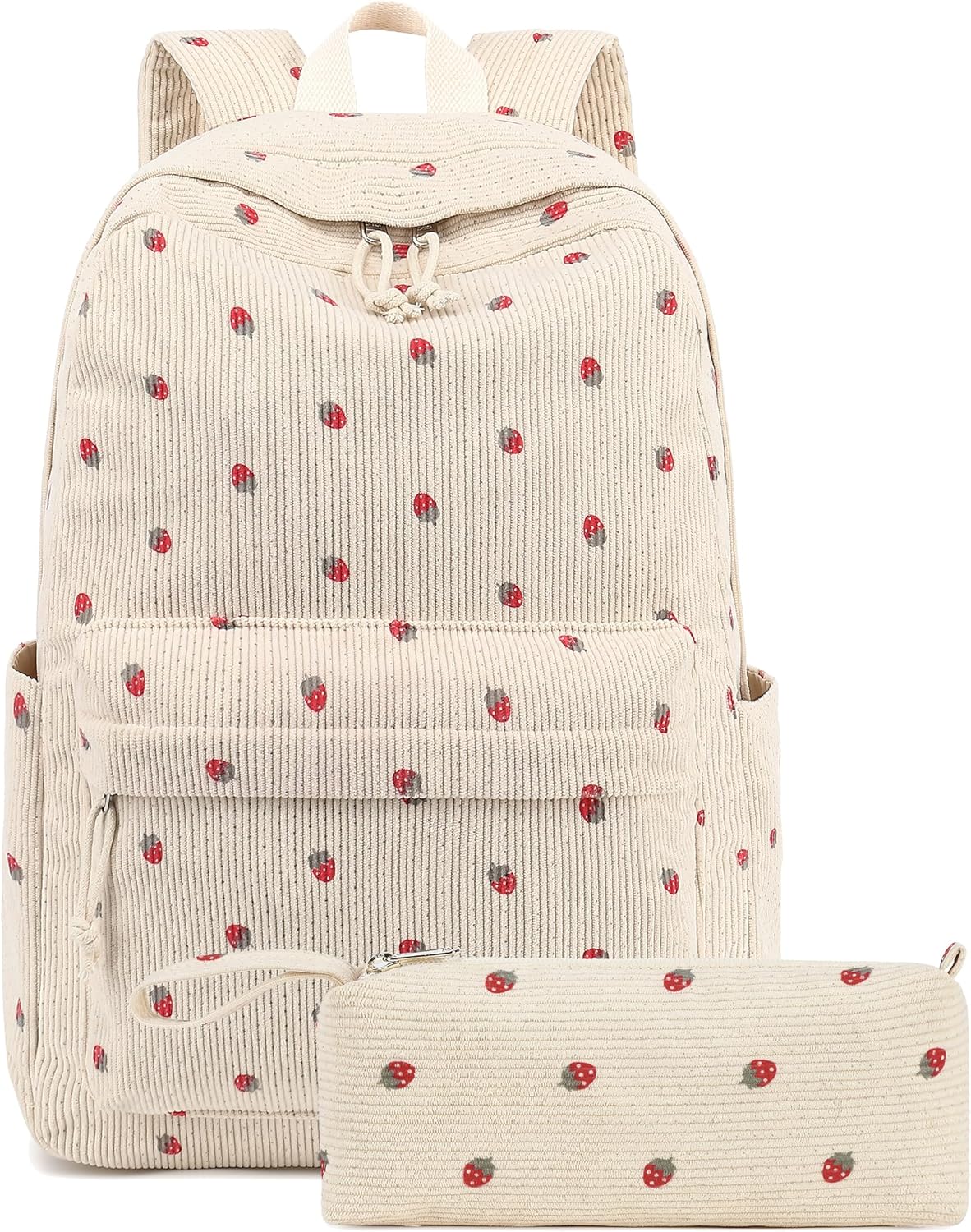 School Backpack for Teens Large Corduroy Bookbag Lightweight Girls Boys Casual High School College 17 inch Laptop Travel Bag